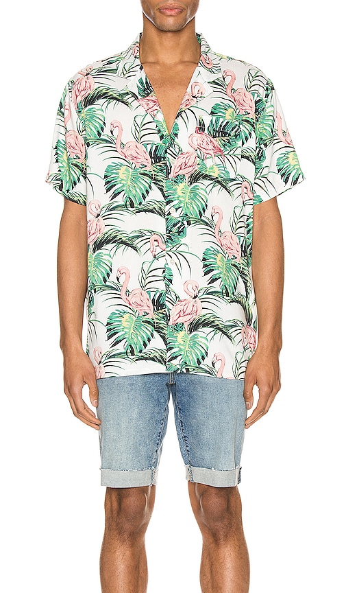 Cubano Shirt in Flamingo Leaf 