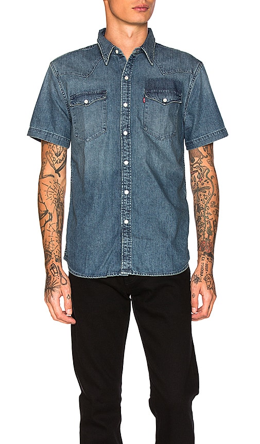 levi's short sleeve western shirt