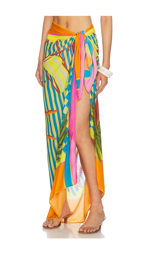  Maaji Sarong Tropic Camouflage Isla In Orange,teal. 