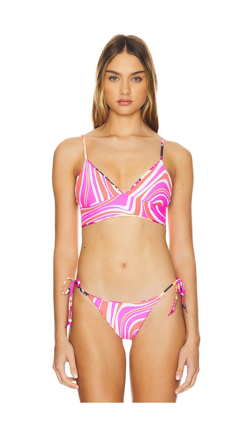 Shop Maaji Reversible Copilot Bikini Top In Pink