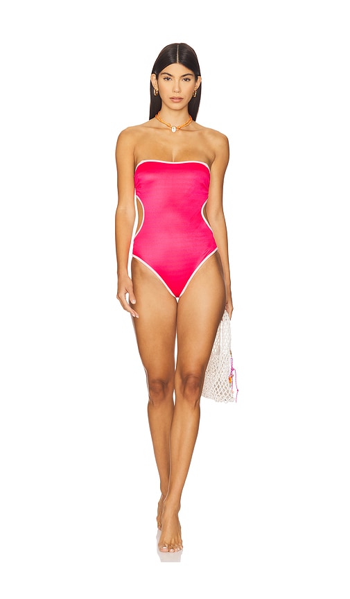 Cirsium One Piece Swimsuit in Red. - size S (also in L, M)
