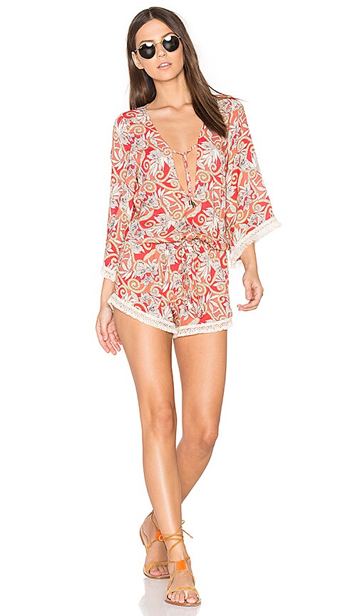 Maaji Pom Cosmo Romper in Red Multi