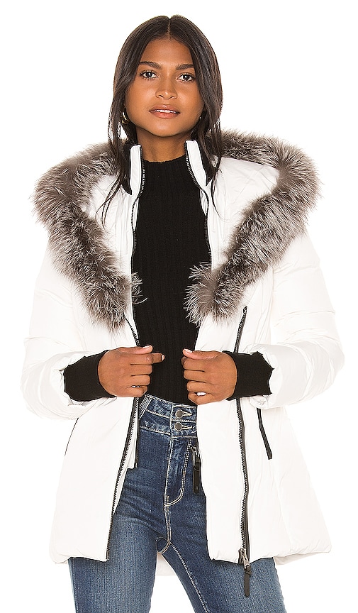 Mackage Adali Jacket With Fur Collar in Off White REVOLVE