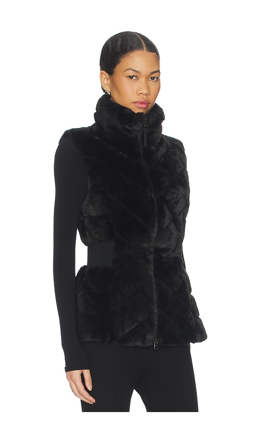 Mackage Twiggy Faux Fur Quilted Down Vest In Black