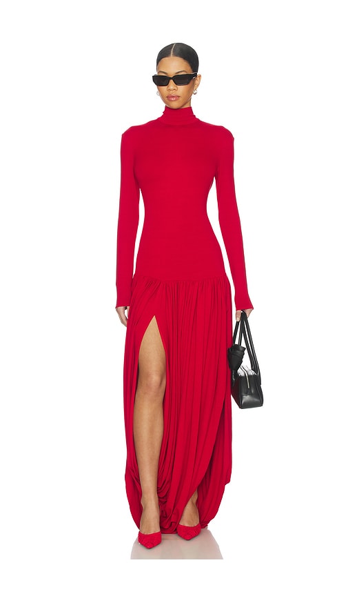 Magda Butrym Long Sleeve Dress in Red