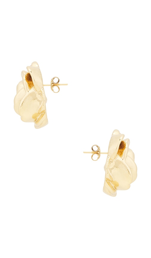 Shop Magda Butrym Rose Stud Earrings In Metallic Gold