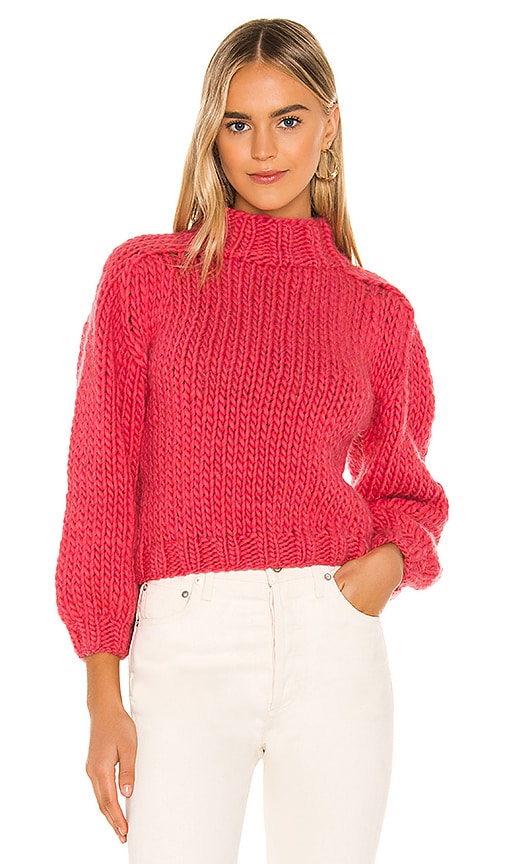 Maiami Short Wool Sweater in Raspberry | REVOLVE