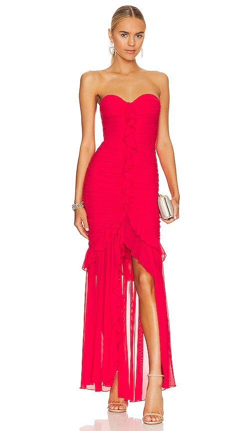 Majorelle Giules Gown In Cherry Red