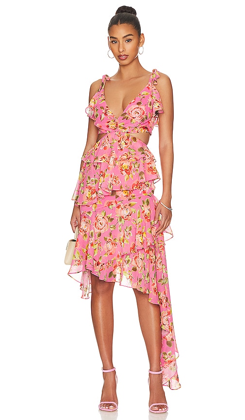 Majorelle Paloma Gown In Pink Sangria Sunset
