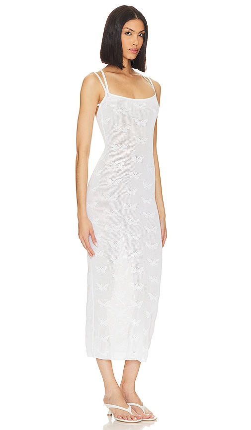 Shop Majorelle Elazer Butterfly Midi Dress In White