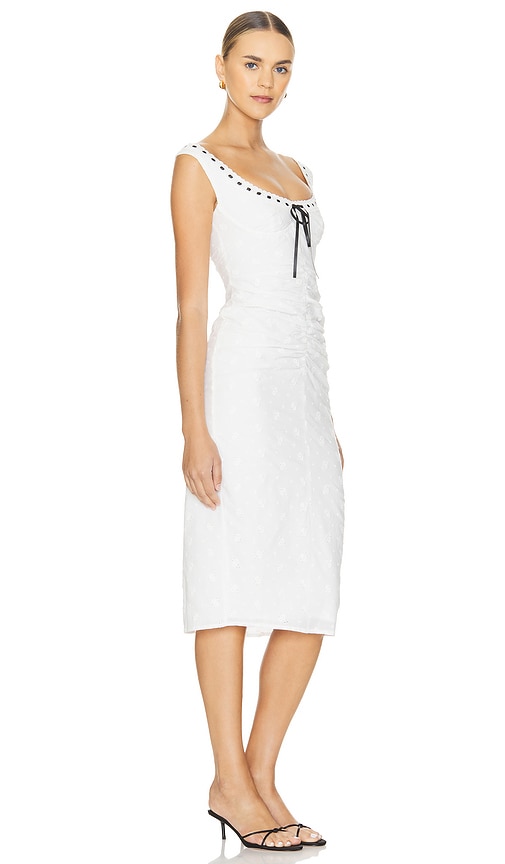 Shop Majorelle Carmen Midi Dress In White