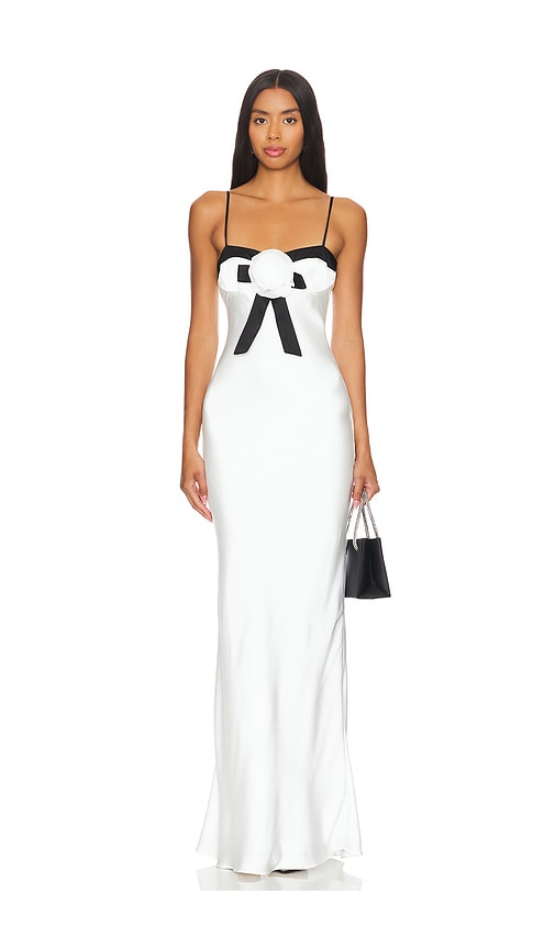 MAJORELLE Veronica Gown in Ivory & Black