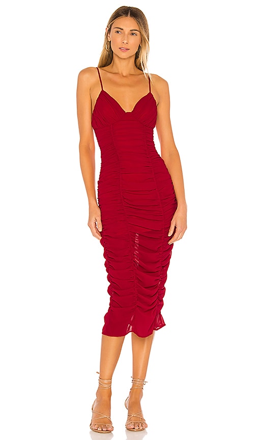 MAJORELLE Eugenie Midi Dress in Red | REVOLVE
