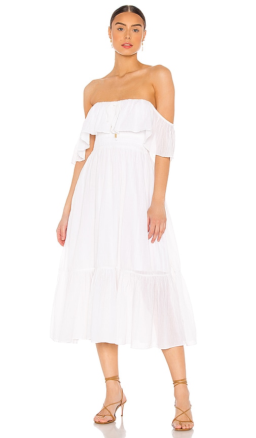 MAJORELLE Selvaggia Midi Dress in White | REVOLVE