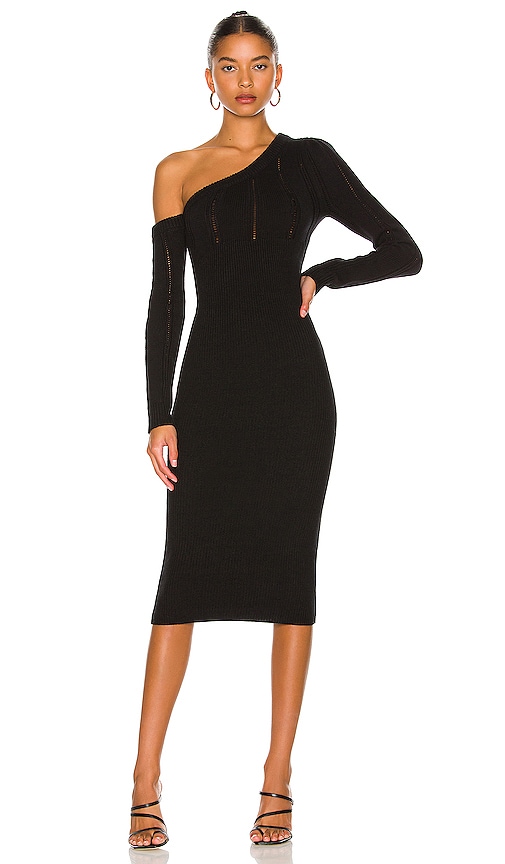 MAJORELLE Landau Midi Dress in Black | REVOLVE