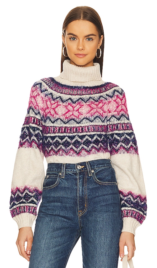 Majorelle Lizelle Fair Isle Sweater In Pink & Blue Multi