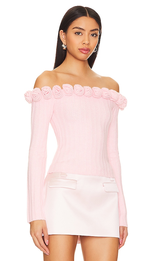 Shop Majorelle Jalin Rosette Sweater In 粉色