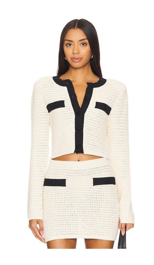 Shop Majorelle Slater Cardigan In Ivory & Black