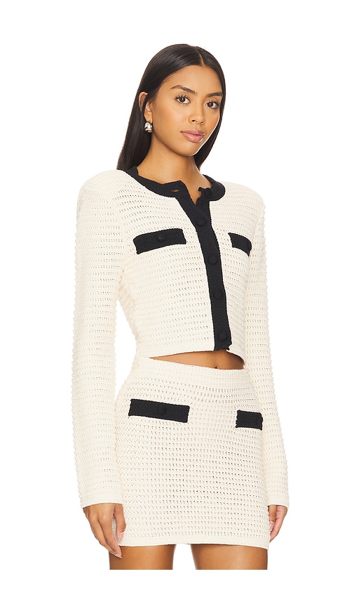 Shop Majorelle Slater Cardigan In Ivory & Black