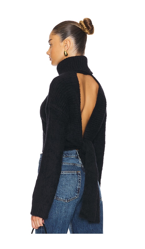 Shop Majorelle Elouise Tie Back Sweater In Black