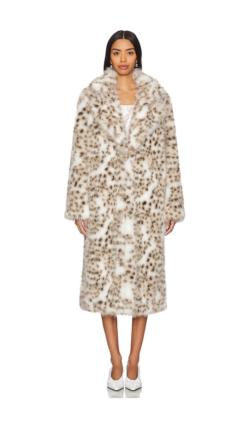 Majorelle X Emma Rose Lola Faux Fur Coat In 스노우 레오파드