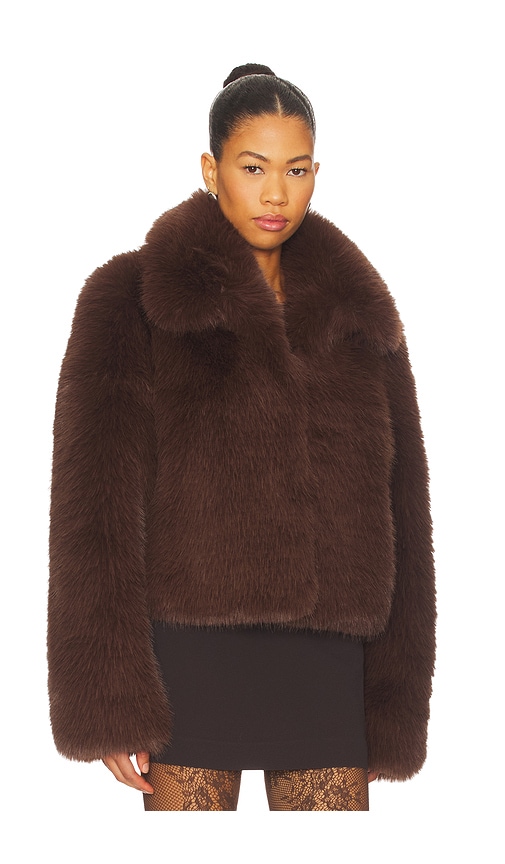 Majorelle Vienna Faux Fur Jacket In Brown
