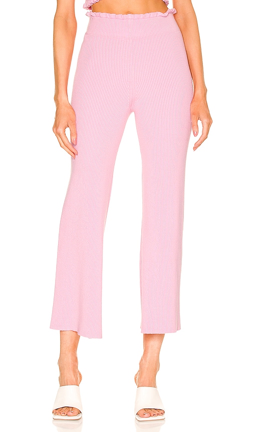 Majorelle Sweetheart Ribbed Pant In Pink