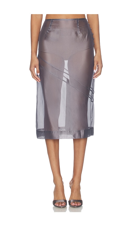MAJORELLE JUPE TILDA  en Grey. Taille XS. Also en XXS, S, M, L, XL.