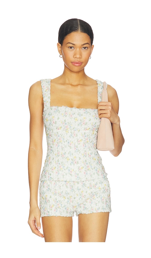 MAJORELLE Lilia Top en WhiteBlue Taille M Also en XS S L XL 130 €