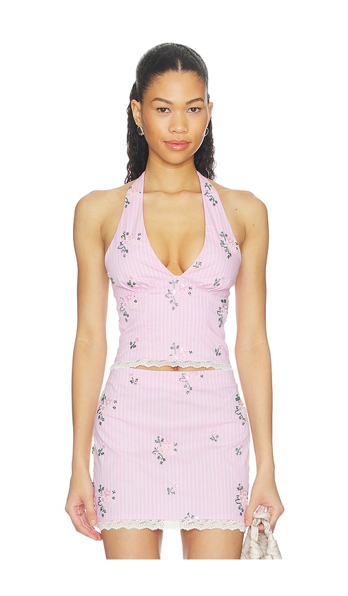 MAJORELLE Anais Halter Top en Pink Taille M Also en XXS XS S L XL 208 €