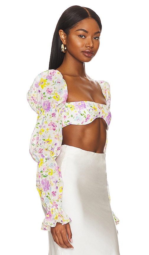 Shop Majorelle Marcelle Crop Top In Watercolor Multi