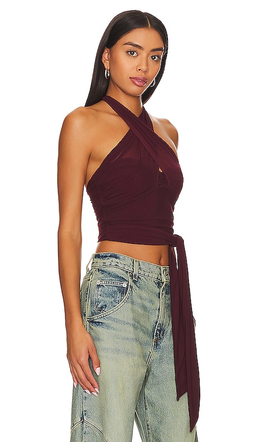 Shop Majorelle Charlize Halter Top In Plum Purple