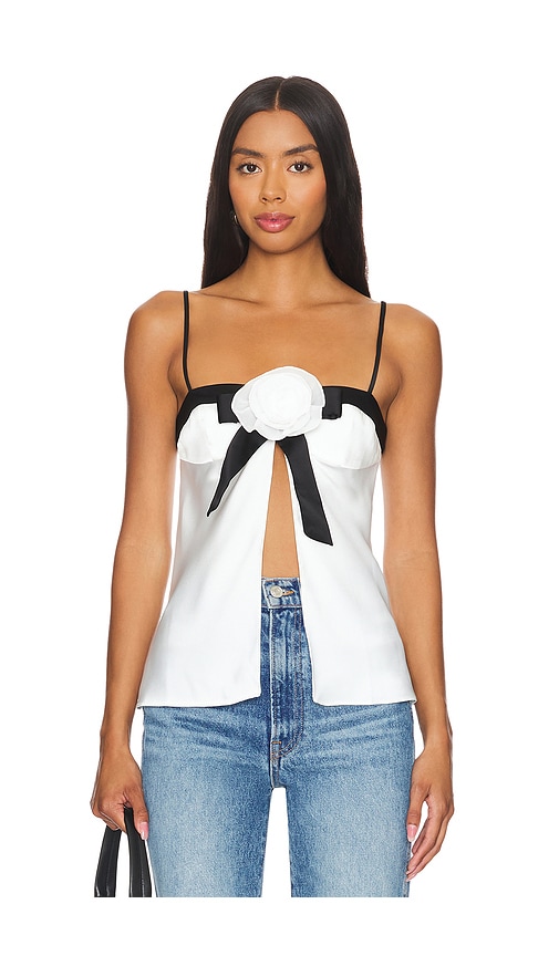 MAJORELLE Veronica Top in Ivory & Black