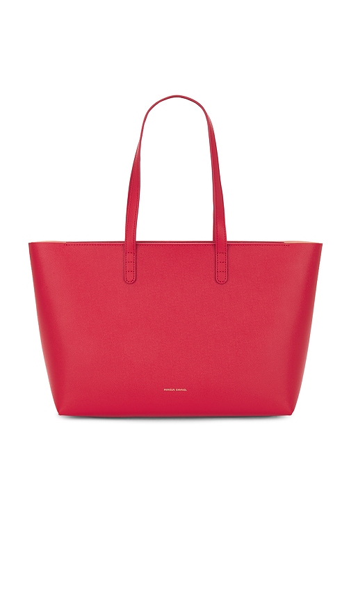 Shop Mansur Gavriel Small Zip Tote In Red