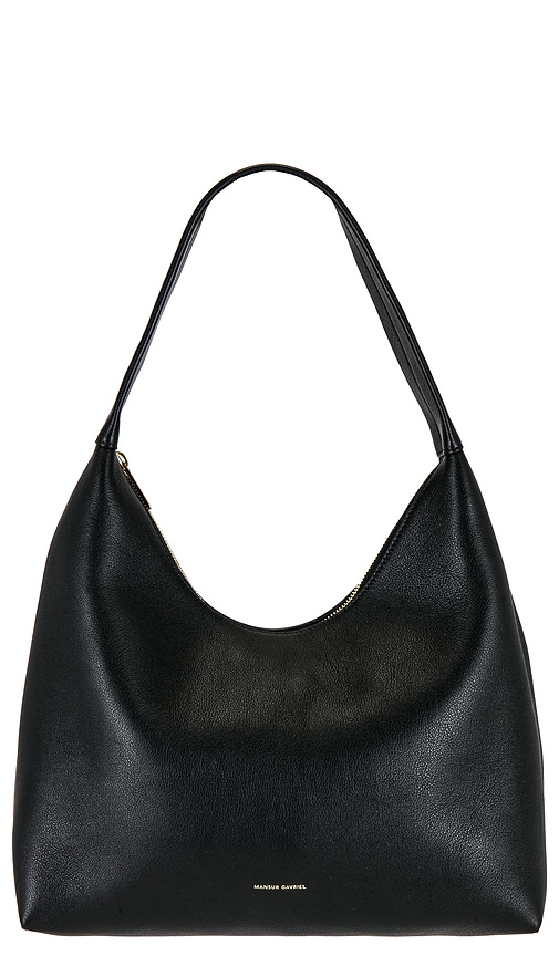 Mansur Gavriel Candy Zip Leather Hobo Bag In Black