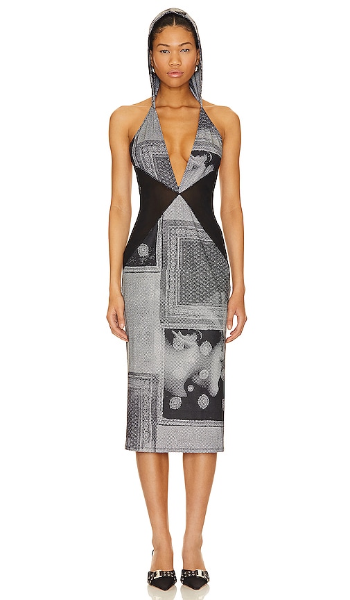 Shop Miaou Joan Dress In Sciarpa Print