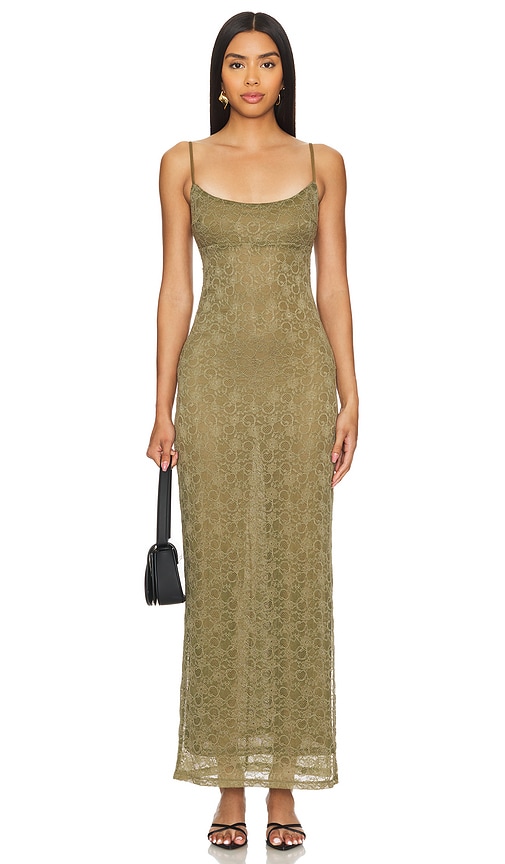 Shop Miaou Thais Dress In Olive