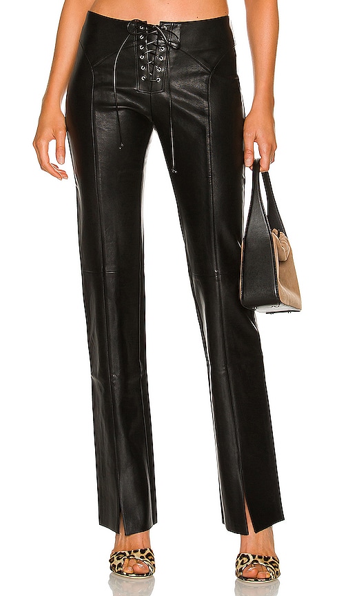 Bell Bottom Lace Up Leather Pants for Women #LP2071LK - Jamin Leather®