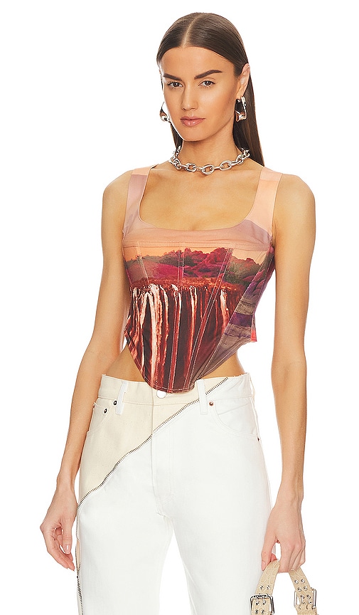 Shop Miaou Campbell Corset In Oasis