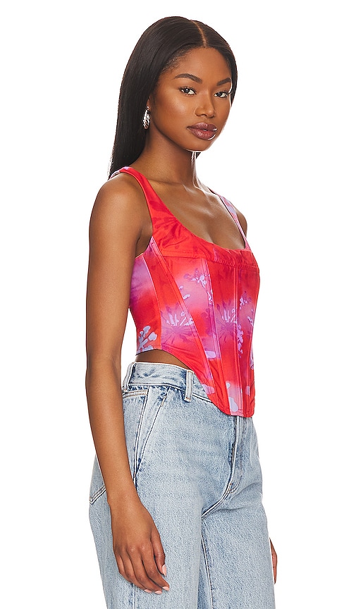 Shop Miaou Campbell Corset In Rouge Mudd