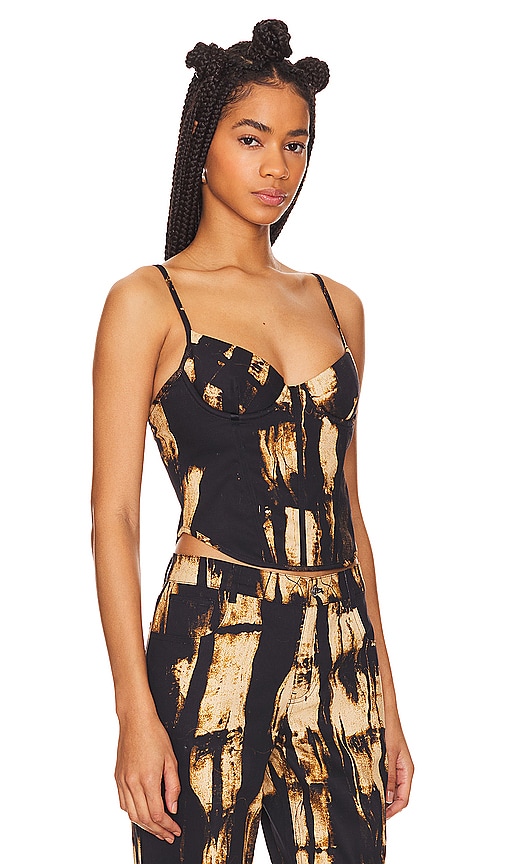 Shop Miaou Kiko Corset In Treading Brown