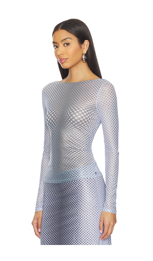 Miaou Long Sleeve Tee Warped Dot In Gray