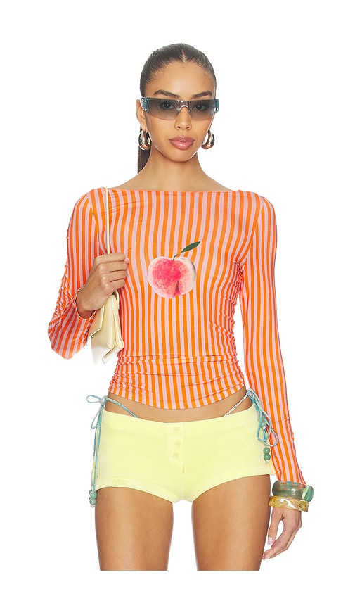 Miaou Amelia Top in Orange,Pink. - size S (also in M)