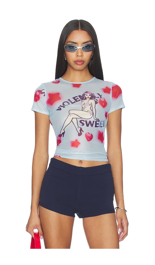 Miaou Mini Tee in Purple. - size S (also in M)