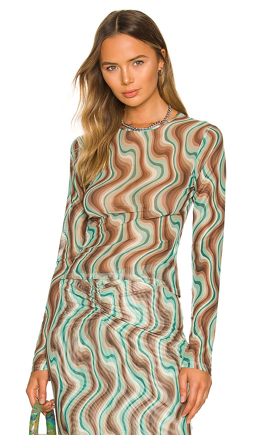 Miaou Long Sleeve Tee in Mint Chocolate Swerve