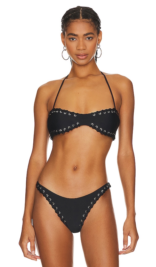 Shop Miaou Rio Bikini Top In Black