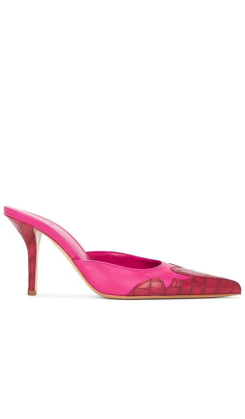 Shop Miaou X Gia Borghini June Mule In 粉红色和红色