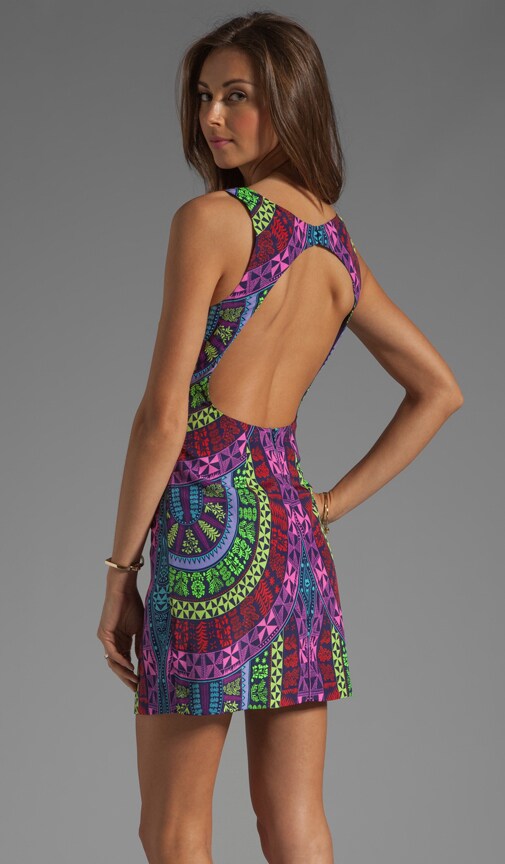 Printed Open Back Mini Dress