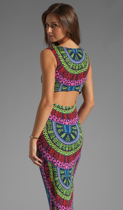 Printed Slit Column Dress
