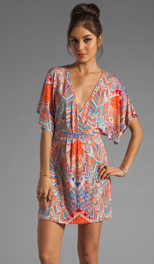 Printed Kimono Wrap Dress